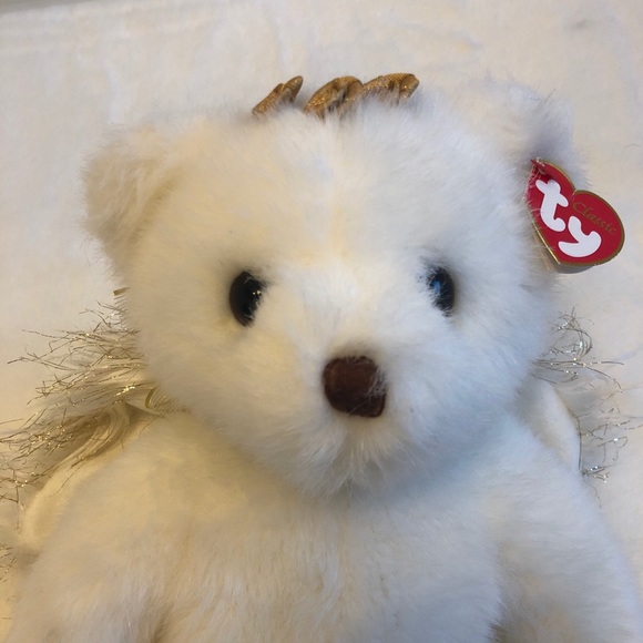 Ty / Devine White Bear With Wings 14” - Picture 3 of 9